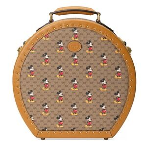 Gucci Disney Hat Box Mickey Mouse GG monogram travel trunk bag Luggage Rare